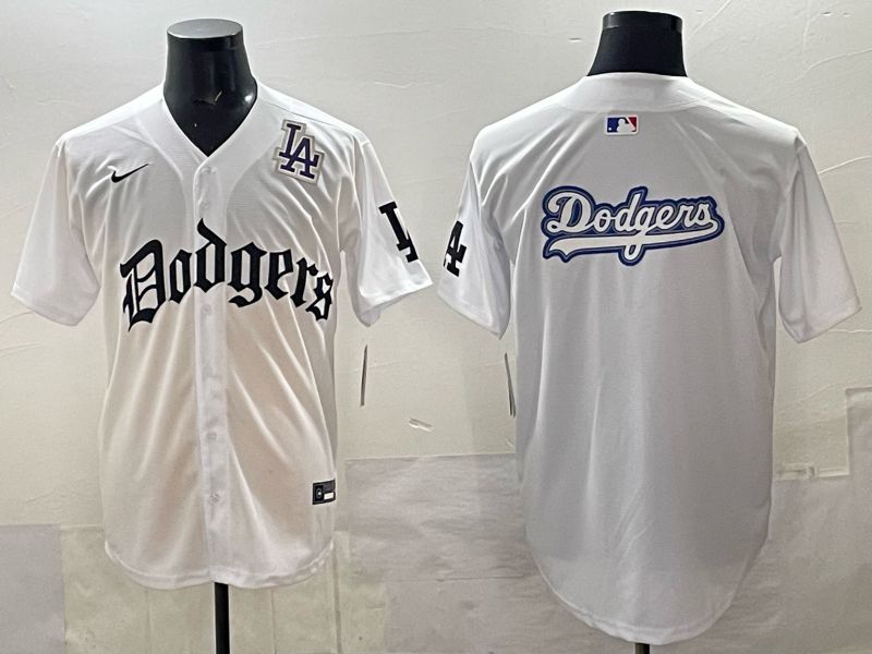 Men 2025 Los Angeles Dodgers Blank White 7th generations Joint Name Nike MLB Jersey style 013->los angeles dodgers->MLB Jersey